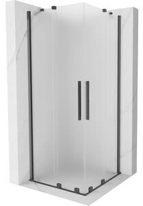 Mexen Velar Duo, cabină de duș cu ușă glisantă 80 x 80 cm, sticlă mată 8 mm, grafit lustruit, 871-080-080-32-66