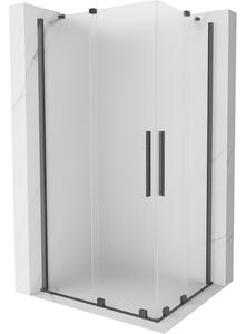 Mexen Velar Duo, cabină de duș cu ușă glisantă 90 x 80 cm, sticlă mată 8 mm, grafit lustruit, 871-090-080-32-66