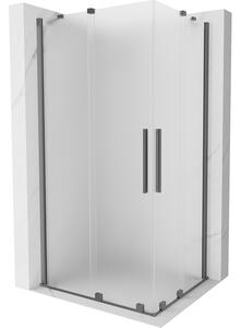 Mexen Velar Duo, cabină de duș cu ușă glisantă 100 x 90 cm, sticlă mată de 8 mm, grafit lustruit, 871-100-090-32-95