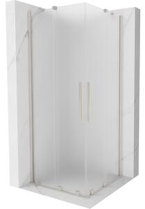 Mexen Velar Duo, cabină de duș cu ușă glisantă 100 x 100 cm, sticlă mată 8 mm, oțel periat, 871-100-100-32-97