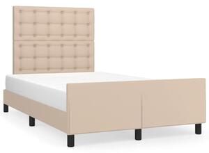 Cadru de pat cu tăblie, cappuccino, 120x200 cm, piele ecologică