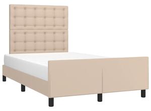 Cadru de pat cu tăblie, cappuccino, 120x200 cm, piele ecologică