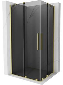 Mexen Velar Duo, cabină de duș cu ușă glisantă 90 x 80 cm, sticlă gri 8 mm, auriu mat, 871-090-080-42-55