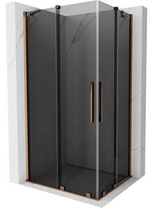 Mexen Velar Duo, cabină de duș cu ușă glisantă 100 x 90 cm, sticlă gri 8 mm, aur roz, 871-100-090-42-60