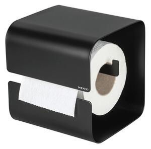 Suport pentru hârtie igienică negru autoadeziv cu Turbo-Loc din oțel Lizan – Wenko