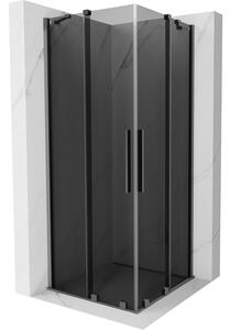 Mexen Velar Duo, cabină de duș cu ușă glisantă 80 x 80 cm, sticlă gri 8 mm, grafit lustruit, 871-080-080-42-95