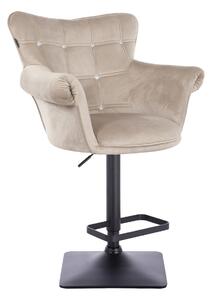 HR804KW scaun Catifea Latte cu Bază Neagră