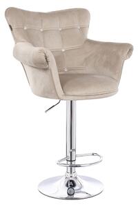 HR804CW scaun Catifea Latte cu Bază Cromata