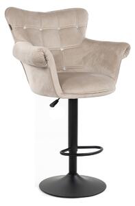 HR804CW scaun Catifea Latte cu Bază Neagră