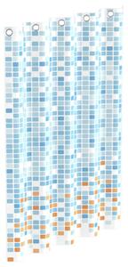 EISL Perdea de duș tip mozaic, albastru-portocaliu, 200x180x0,2 cm BA0402