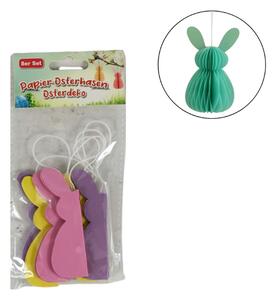Ornamente suspendate BUNNY 8 cm set 8 buc, colorate