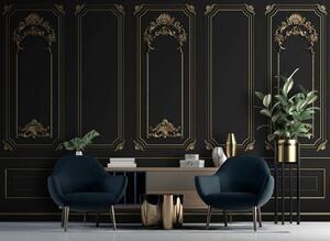 Fototapet Panouri negre elegante cu accente ornamentate, Fototapet designer, Fototapet populare, u72623 - Tapeko.ro