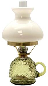 Lampă cu gaz lampant LUCIE 35 cm verde-pădure carouri