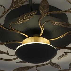 Lampă de plafon Art Deco neagră cu reglabil auriu în 3 trepte - Bota