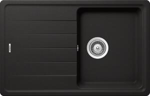 Chiuveta bucatarie Schock Element D-100S Cristalite Nero 780 x 500 mm, granit, reversibila, montare pe blat, negru