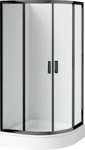 Deante Funkia cabină cu cădiță 80x80 cm semicircular negru mat/sticlă transparentă KDDZN52K