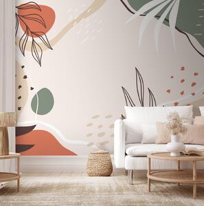 Fototapet Design floral colorat pe un fundal alb, Fototapet designer, Fototapet populare, u73824 - Tapeko.ro