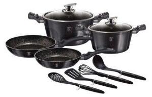 Set oale si tigai marmorate, 10 piese, din aluminiu forjat, Carbon Pro Collection, Berlinger Haus, BH 6917