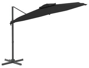Umbrelă dublă în consolă, negru, 400x300 cm