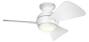 Ventilator LED dimabil de tavan SOLA 10W/230V IP23 Kichler KLF-SOLA-34-WHT + telecomandă