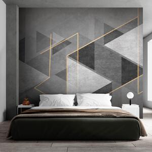 Fototapet Design geometric gri și alb, Fototapet geometric 3D, Fototapet populare, u74080 - Tapeko.ro