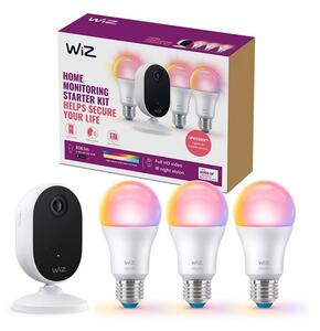 Set pentru monitorizarea locuinței: 1x cameră+ 3x bec LED RGB 8,5W/230V Wi-Fi WiZ