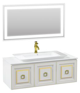 Set mobilier baie Orka Style 120 cm, 3 piese alb-auriu