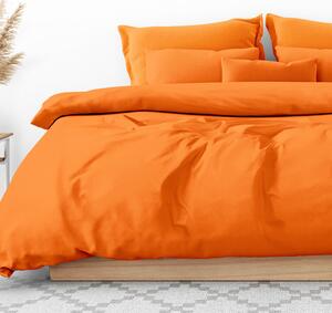 Goldea lenjerie de pat din bumbac satinat de lux - model 007 - portocaliu 140 x 200 și 70 x 90 cm