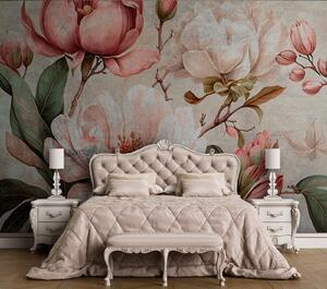 Fototapet Ilustrație florală vintage cu magnolii, Populare fototapet, Populare fototapet, u75382 - Muralas.ro