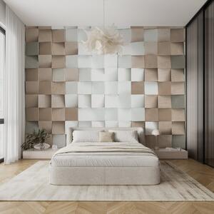 Fototapet Perete din pătrate, Fototapet geometric 3D, Fototapet populare, u75833 - Tapeko.ro