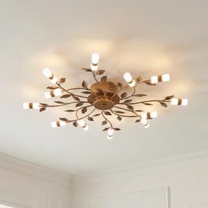 Lindby plafonieră LED Bentas, bronz, metal, Ø 80cm, Bronz / Alamă Veche, Camera de zi / sufragerie, Metal, Florentin