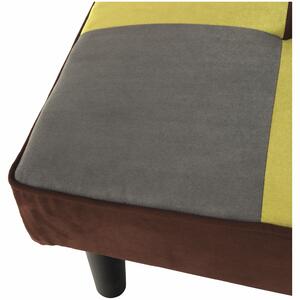 Canapea extensibilă, material textil negru/maro/gri/roz/verde, ARLEKIN