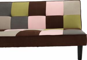 Canapea extensibilă, material textil negru/maro/gri/roz/verde, ARLEKIN