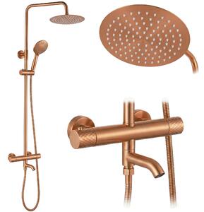 Coloana de dus cu termostat Lungo Diamond Copper Brush