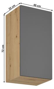 Dulap superior de bucătărie G40 Langari (stejar artisan + gri mat) (S). 1016901