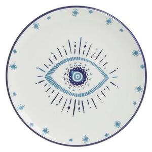 Set 6 farfurii desert, Ceramica, Albastru, Eye Deco