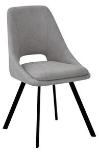 Scaun Initiate material teddy gri-negru picior metalic 48x57x85 cm