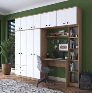 Mobilier cameră studenți Bivake 2 (nuc + alb). 1094854