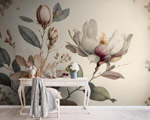 Fototapet Magnolia elegantă înflorește în nuanțe delicate, Fototapet flori, Fototapet populare, u93020 - Tapeko.ro