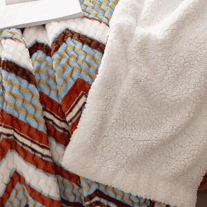 KONDELA Pătură blăniţă faţă-verso, alb, model color, 200x220, ANATH