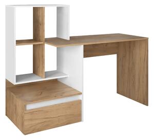 Birou NEREO NEW, stejar artisan/alb, DTD laminat, 145x52x112 cm
