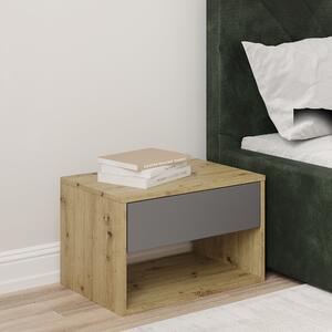 Noptiera haaus Pedro, 1 Sertar, Stejar Artisan/Antracit, 53 x 35 x 33 cm