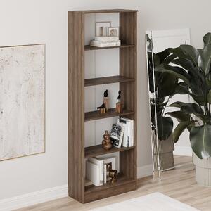 Biblioteca haaus Flint, 4 Polite, Stejar Bronz, 70 x 32 x 200 cm
