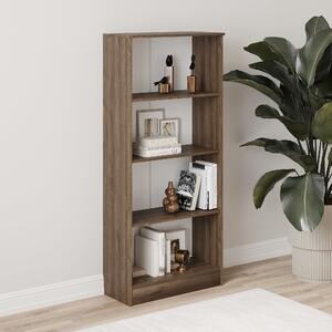 Biblioteca haaus Flint, 3 Polite, Stejar Bronz, 70 x 32 x 159 cm