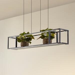 Lucande Lampă suspendată LED Estante, negru, dimabil, reglabil, Negru, Camera de zi / sufragerie, Metal, Modern