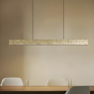 Lucande Lampă suspendată LED Nivara, 117 cm, auriu, metal, Auriu / Alamă, Camera de zi / sufragerie, Metal, Modern