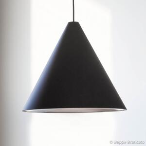 FLOS String light lampă suspendată, cablu 12m, con, reglabil, Negru, Camera de zi / sufragerie, Metal, Design