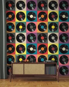 Tapet Discuri de vinil, stil retro, Fototapet Retro, u51622 : Uwalls.ro