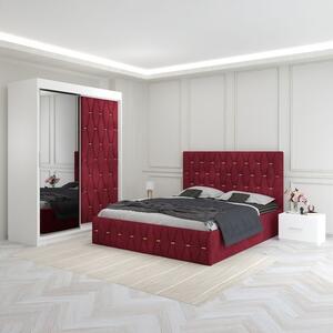 Dormitor Eric Visiniu Cu Dulap Tapitat 160x200