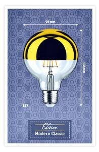 Bec LED dimabil cu cap sferic oglindit E27/6,5W/230V 2700K auriu Paulmann 28675